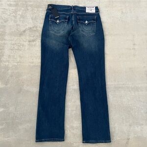 NWT True Religion Ricky SN Flap Dark Blue Men's Straight Jeans size 36x34